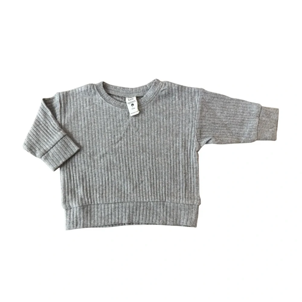 Kate Quinn Organic Cotton Crew Neck Lounge Set Gray 3-6M‎